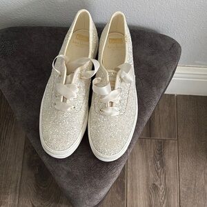 Keds Cream Canvas Sparkle Sneakers